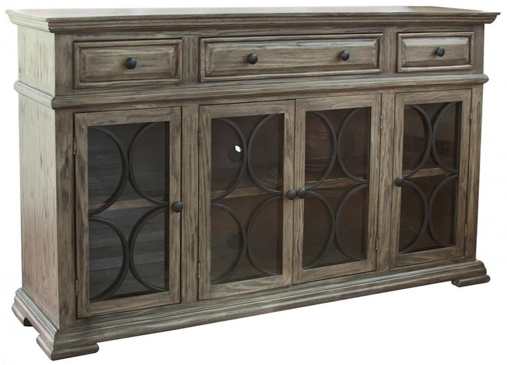 International Furniture Direct Bonanza 4 Door Sideboard with 3 Drawers